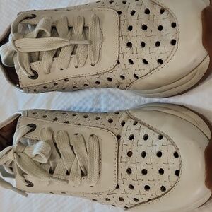 Patricia Nash Cream Perforated Sneakers